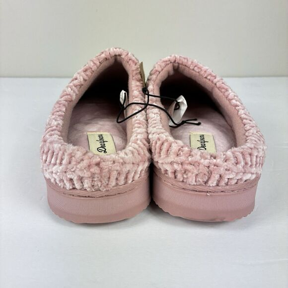 Dearfoams Women's Chenille Cable Knit Cozy Clog Slippers Medium 7-8 Pink NWT - Picture 3 of 8